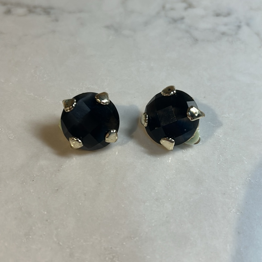 Kendra Scott Clip On Black Stone Earrings